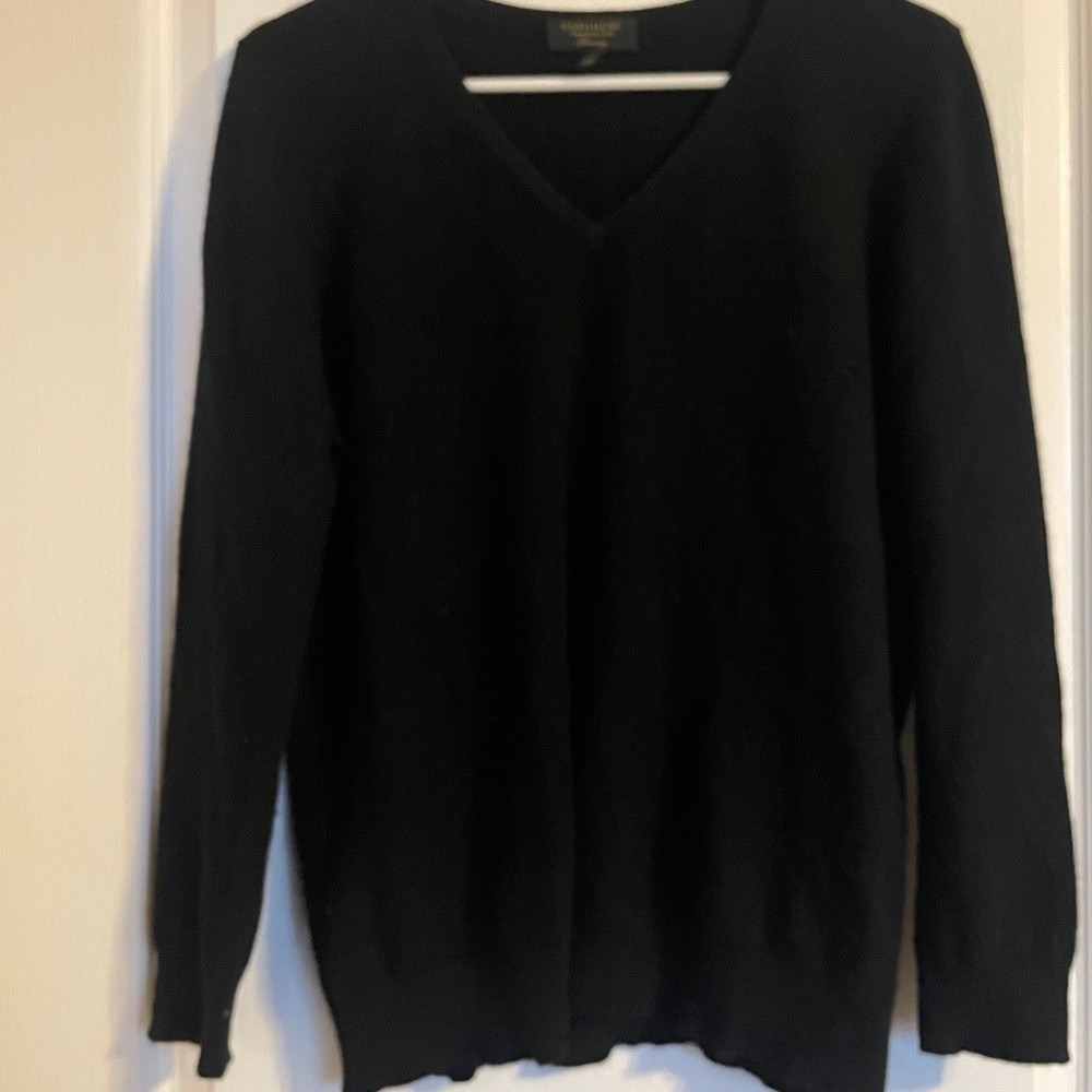 Charter Club Black‎ Cashmere Sweater XL  Cozy Preppy Party Quiet Luxury Soft